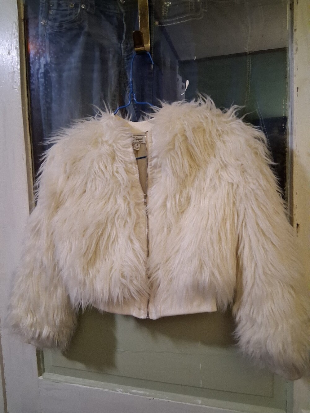Faux Fur Cream Cropped Jacket - Chikdren - Picture 5 of 6